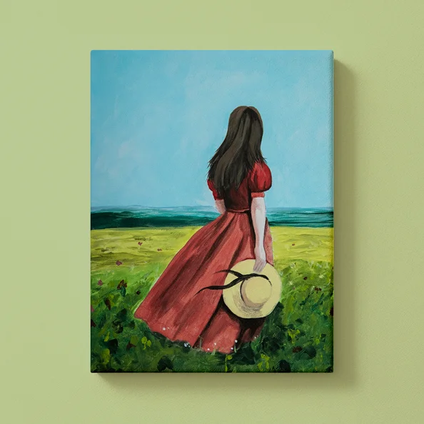 Neue ArtNight-Motive und -Erlebnisse Frau mit rotem Kleid